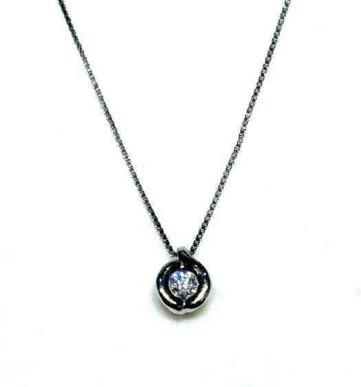 Collar Sommer Mujer Calla in Oro blanco Diamante 0.05 Ct CALLA CT 0.05 F/VS1 - CALLA CT 0.05 F/VS1